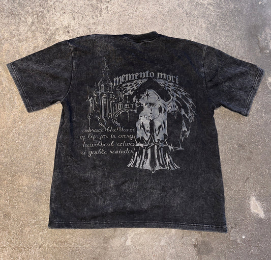 MEMENTO MORI WASHED BLACK TEE